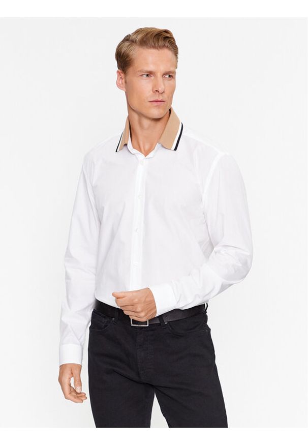 BOSS - Boss Koszula S-Liam 50497372 Biały Regular Fit. Kolor: biały. Materiał: bawełna