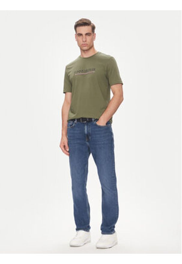 TOMMY HILFIGER - Tommy Hilfiger T-Shirt Brand Love MW0MW40324 Zielony Regular Fit. Kolor: zielony. Materiał: bawełna