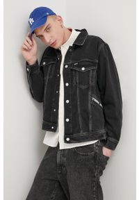 Tommy Jeans Kurtka jeansowa męska kolor czarny przejściowa. Okazja: na co dzień. Kolor: czarny. Materiał: włókno, materiał. Styl: casual