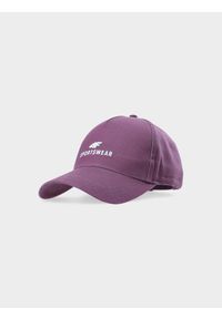 4f - 4F Czapka z daszkiem strapback uniseks - burgundowa L/XL. Kolor: czerwony. Materiał: materiał, bawełna. Wzór: haft. Sezon: lato. Styl: sportowy, klasyczny, casual