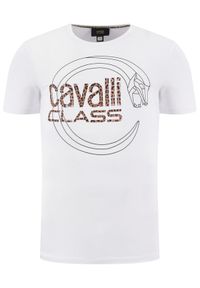 Cavalli Class T-Shirt B3JVB705 Biały Regular Fit. Kolor: biały #2