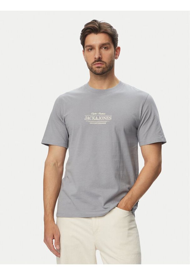Jack & Jones T-Shirt Cassis 12295049 Niebieski Regular Fit. Kolor: niebieski. Materiał: bawełna