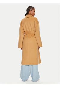 Calvin Klein Płaszcz wełniany K20K207089 Beżowy Oversize. Kolor: beżowy. Materiał: wełna