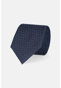 Lancerto - Krawat Granatowy w Jodełkę. Kolor: niebieski. Materiał: jedwab. Wzór: jodełka