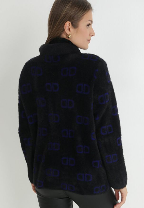 Born2be - Czarno-Granatowy Kardigan Zapinany Arcite. Okazja: na co dzień. Kolor: czarny. Materiał: jeans. Długość rękawa: długi rękaw. Długość: długie. Styl: klasyczny, casual, elegancki