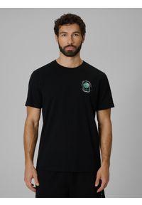 4f - 4F T-shirt regular z nadrukiem męski - czarny XXL. Okazja: na co dzień. Kolor: czarny. Materiał: dzianina, bawełna. Wzór: nadruk. Styl: casual #1