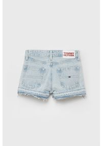 TOMMY HILFIGER - Tommy Hilfiger szorty jeansowe dziecięce gładkie regulowana talia. Okazja: na co dzień. Kolor: niebieski. Materiał: jeans. Wzór: gładki. Styl: casual #2