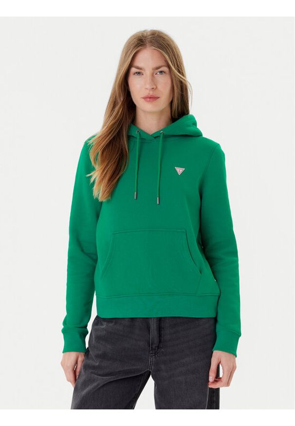 Guess Jeans Bluza W4YQ04 KC811 Zielony Regular Fit. Kolor: zielony. Materiał: bawełna
