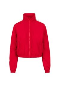 Urban Classics - Damska klasyczna miejska parka w paski. Kolor: czerwony, biały, wielokolorowy. Wzór: paski. Sezon: zima. Styl: klasyczny #1