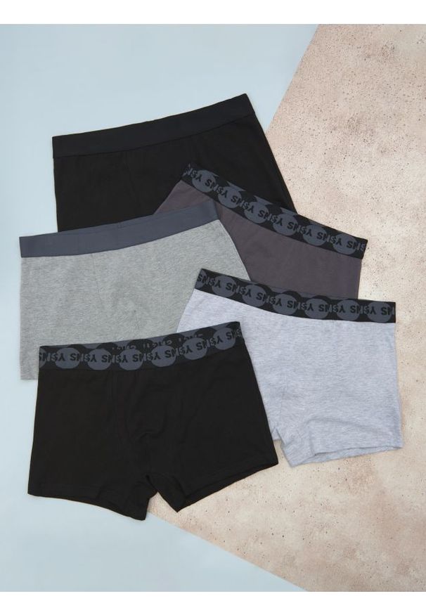 Sinsay - Bokserki Classic 5 pack - szary. Kolor: szary. Materiał: bawełna, elastan