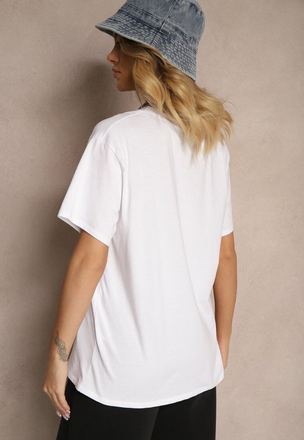 Renee - Biały Bawełniany Basicowy T-shirt Lorseli. Okazja: na co dzień. Kolor: biały. Materiał: bawełna. Styl: klasyczny, elegancki, casual
