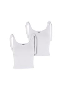 Top z jersey damski Urban Classics (x2). Kolor: biały. Materiał: jersey #1
