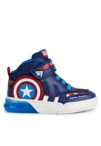 Geox Sneakersy MARVEL J Grayjay Boy J369YC 0FU50 C0735 DD Granatowy. Kolor: niebieski. Wzór: motyw z bajki