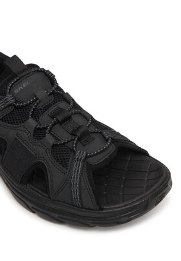 skechers - Skechers Sandały Revolted SS - Merrick 205181/BLK Czarny. Kolor: czarny. Materiał: skóra