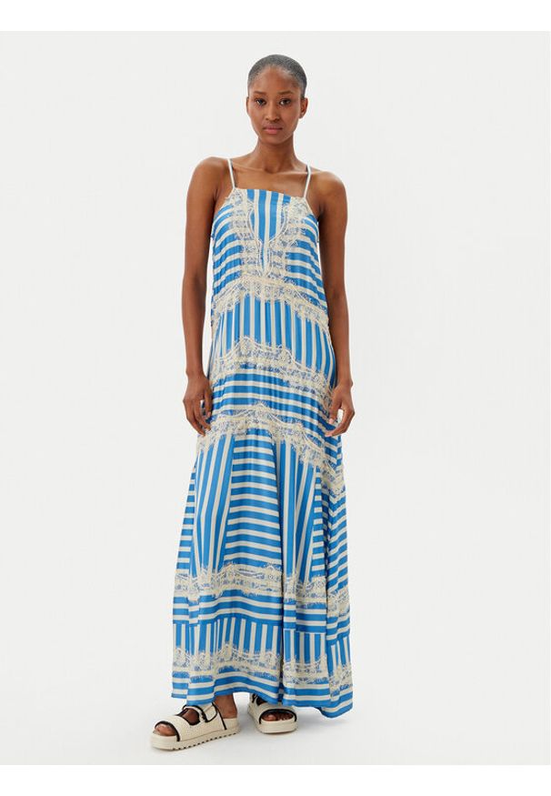 Maaji Sukienka letnia Azure Stripes Rosalia PT2664CLD001 Niebieski Regular Fit. Kolor: niebieski. Materiał: wiskoza. Sezon: lato