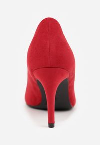 Renee - Czerwone Czółenka VICES na Smukłym Obcasie z Wkładką ze Skóry Naturalnej Grynora. Okazja: na imprezę. Kolor: czerwony. Materiał: skóra. Obcas: na obcasie. Styl: klasyczny, elegancki. Wysokość obcasa: średni #6
