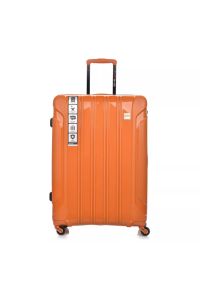 SWISSBAGS - Walizka na kółkach SwissBags Tourist pomarańczowa - duża 110 l. Kolor: pomarańczowy. Materiał: materiał. Wzór: napisy. Styl: klasyczny, elegancki #1