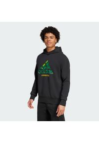 Adidas - Bluza z kapturem Jamaica Seasonal Doubleknit. Typ kołnierza: kaptur. Kolor: czarny. Sport: piłka nożna