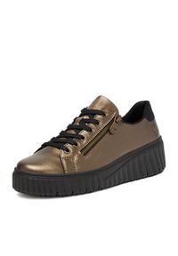 Rieker Sneakersy N2501-90 Złoty. Kolor: złoty. Materiał: skóra #7