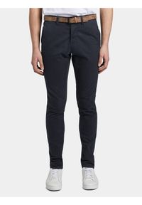 Tom Tailor Denim Chinosy 1008253 Granatowy Slim Fit. Kolor: niebieski. Materiał: bawełna