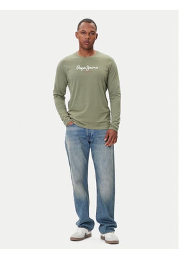 Pepe Jeans Longsleeve Eggo Long N PM5010135 Khaki Regular Fit. Kolor: brązowy. Materiał: bawełna. Długość rękawa: długi rękaw