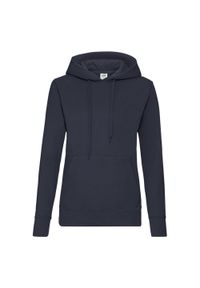 FRUIT OF THE LOOM - Bluza Damska Z Kapturem. Typ kołnierza: kaptur. Kolor: niebieski