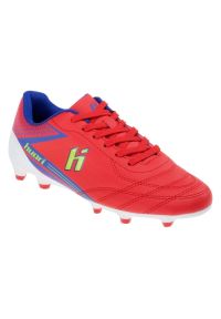 Buty piłkarskie Huari Octubri Teen Jr 92800402376 czerwone. Zapięcie: sznurówki. Kolor: czerwony. Materiał: syntetyk, guma. Sport: piłka nożna