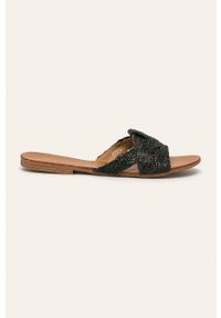 ANSWEAR - Answear - Klapki Best Shoes. Kolor: czarny. Materiał: syntetyk, materiał, guma. Wzór: gładki. Obcas: na obcasie. Wysokość obcasa: średni, niski #1