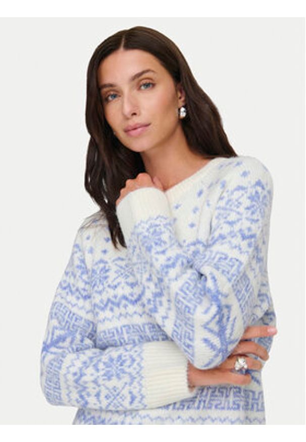 only - ONLY Sweter Xmas Nordic 15354824 Błękitny Regular Fit. Kolor: niebieski. Materiał: syntetyk