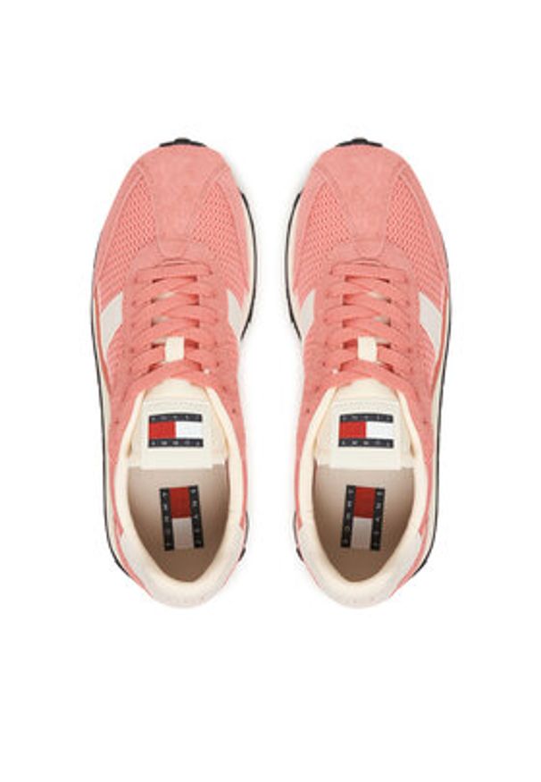 Tommy Jeans Sneakersy Tjw Retro Runner Archive EN0EN03013 Różowy. Kolor: różowy. Materiał: zamsz, skóra