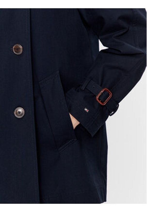 TOMMY HILFIGER - Tommy Hilfiger Płaszcz przejściowy WW0WW38943 Granatowy Regular Fit. Kolor: niebieski. Materiał: bawełna