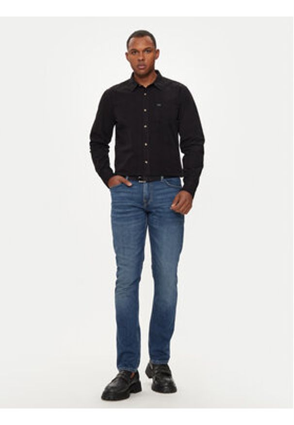 Guess Jeans Koszula M4YH35 WGCF1 Czarny Slim Fit. Kolor: czarny. Materiał: bawełna
