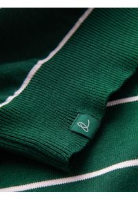 Ombre Clothing - Casualowy sweter męski w poziome paski – zielony V4 - Rozmiar: XXL. Okazja: na co dzień. Kolor: zielony. Materiał: nylon, włókno, materiał, bawełna. Wzór: paski. Styl: casual #6