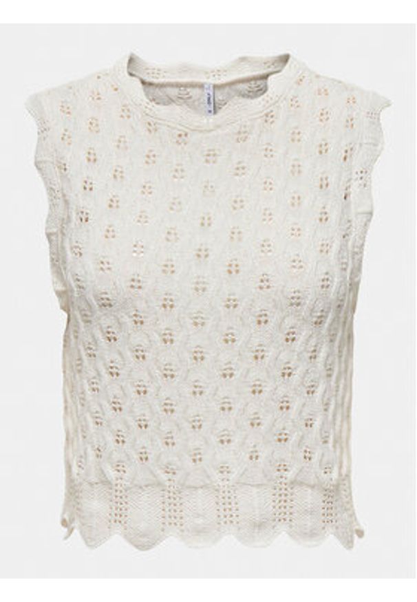 only - ONLY Bluzka Luna 15291602 Écru Regular Fit. Materiał: syntetyk, bawełna