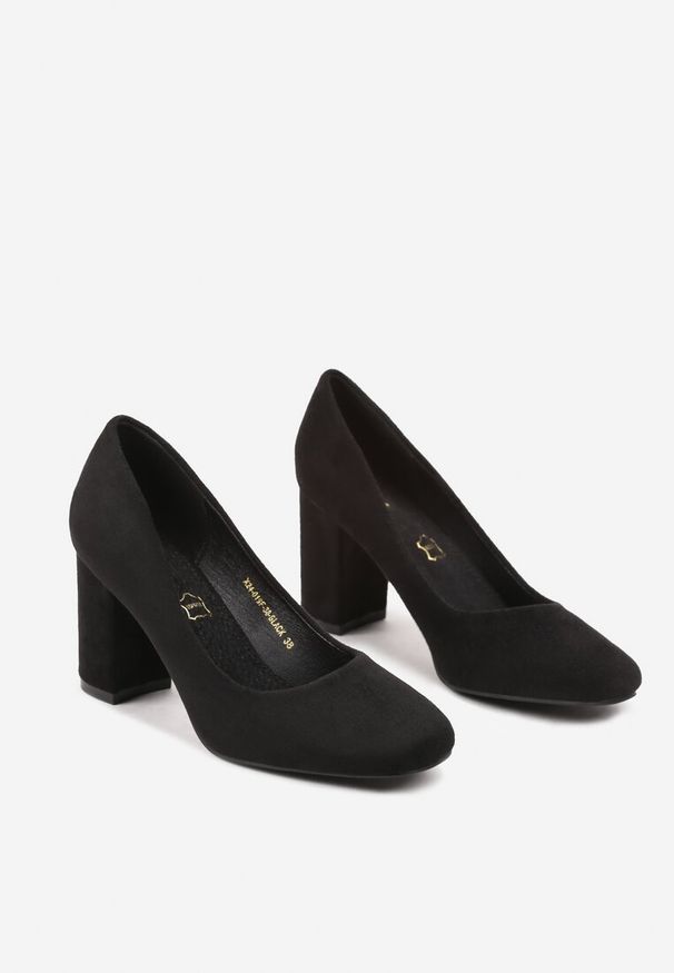 Born2be - Czarne Klasyczne Czółenka na Obcasie z Wkładką ze Skóry Naturalnej Maithra. Okazja: do pracy, na spotkanie biznesowe. Kolor: czarny. Materiał: skóra. Obcas: na obcasie. Styl: klasyczny. Wysokość obcasa: średni