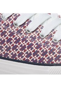 TOMMY HILFIGER - Tommy Hilfiger Trampki Lowcut Lace-Up Sneaker T3A9-32289-0753 S Bordowy. Kolor: czerwony. Materiał: skóra