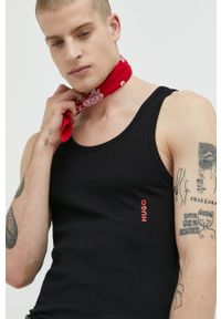 Hugo - HUGO t-shirt (2-pack) 50469790 męski kolor niebieski. Kolor: niebieski. Materiał: dzianina. Wzór: prążki, nadruk #6