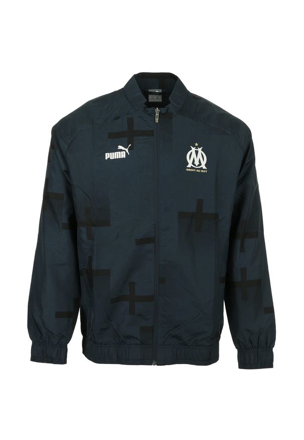 Puma - Bluza dresowa om 2022/23 prematch. Kolor: wielokolorowy, niebieski, szary, biały. Materiał: dresówka. Sport: piłka nożna