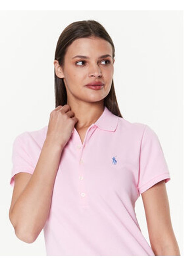 Polo Ralph Lauren Polo 211870245013 Różowy Slim Fit. Typ kołnierza: polo. Kolor: różowy. Materiał: bawełna