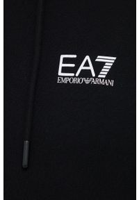 EA7 Emporio Armani bluza bawełniana 3LPM61.PJEQZ męska kolor czarny z kapturem gładka. Okazja: na co dzień. Typ kołnierza: kaptur. Kolor: czarny. Materiał: bawełna. Wzór: gładki. Styl: casual #5