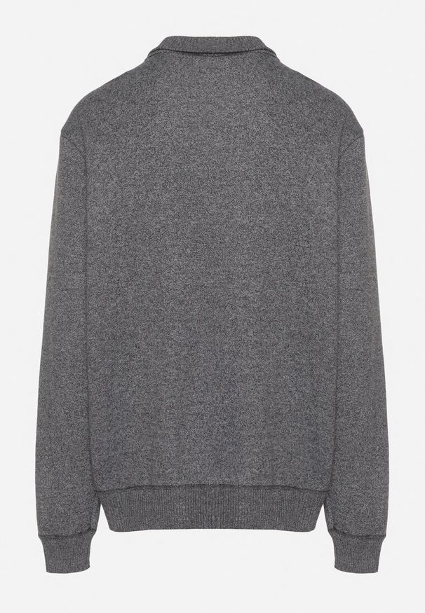 Born2be - Jasnoszary Ocieplany Kardigan z Wełną Zapinany na Suwak Acendrie. Okazja: na spotkanie biznesowe, na co dzień. Kolekcja: plus size. Kolor: szary. Materiał: wełna. Styl: klasyczny, biznesowy, casual