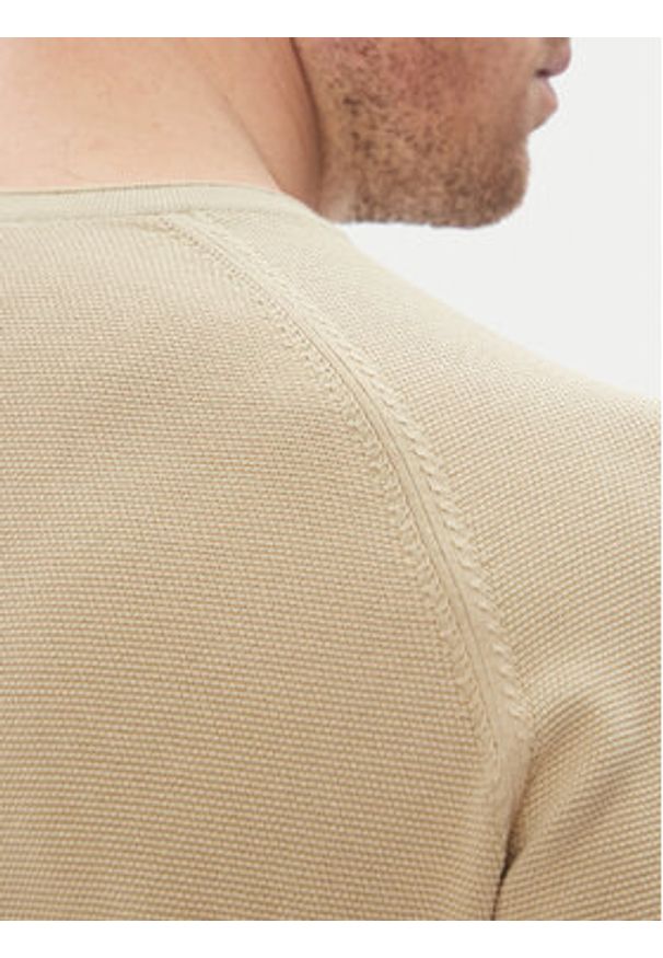 Aeronautica Militare Sweter 251MA1556L560 Beżowy Regular Fit. Kolor: beżowy. Materiał: bawełna