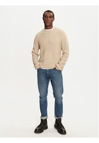 Brave Soul Sweter MK-230BINARY3 Beżowy Regular Fit. Kolor: beżowy. Materiał: syntetyk #4