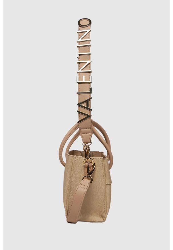 Valentino by Mario Valentino - VALENTINO Mała ecru torebka Alexia. Kolor: beżowy. Wzór: paski