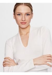 Sisley Sweter 14ETM400H Biały Regular Fit. Kolor: biały. Materiał: wiskoza #4