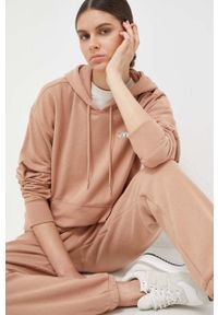 DKNY - Dkny spodnie dresowe kolor brązowy gładkie. Kolor: brązowy. Materiał: dresówka. Wzór: gładki #2