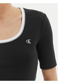 Calvin Klein Jeans Sukienka codzienna LV047F224G Czarny Slim Fit. Okazja: na co dzień. Kolor: czarny. Materiał: bawełna. Typ sukienki: proste. Styl: casual #3