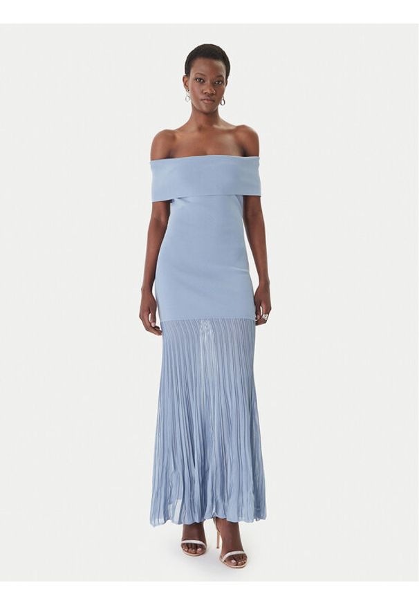 MICHAEL Michael Kors Sukienka dzianinowa MS683HGBFD Błękitny Slim Fit. Kolor: niebieski. Materiał: syntetyk