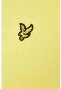 Lyle & Scott bluza męska kolor żółty z kapturem gładka. Typ kołnierza: kaptur. Kolor: żółty. Długość rękawa: raglanowy rękaw. Wzór: gładki