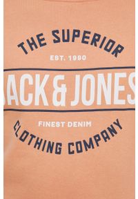 Jack & Jones Bluza bawełniana męska kolor pomarańczowy z nadrukiem. Okazja: na co dzień. Kolor: pomarańczowy. Materiał: bawełna. Wzór: nadruk. Styl: casual #5